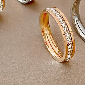 Titanium Steel Rhinestone Ring